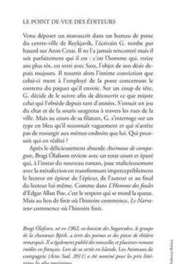 Le narrateur, Bragi Olafsson