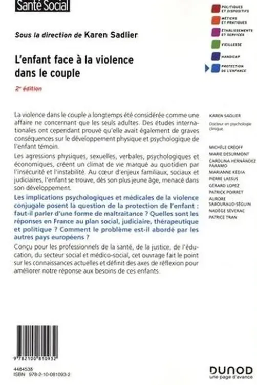 L'enfant face à la violence dans le couple. 2e édition, Karen Sadlier