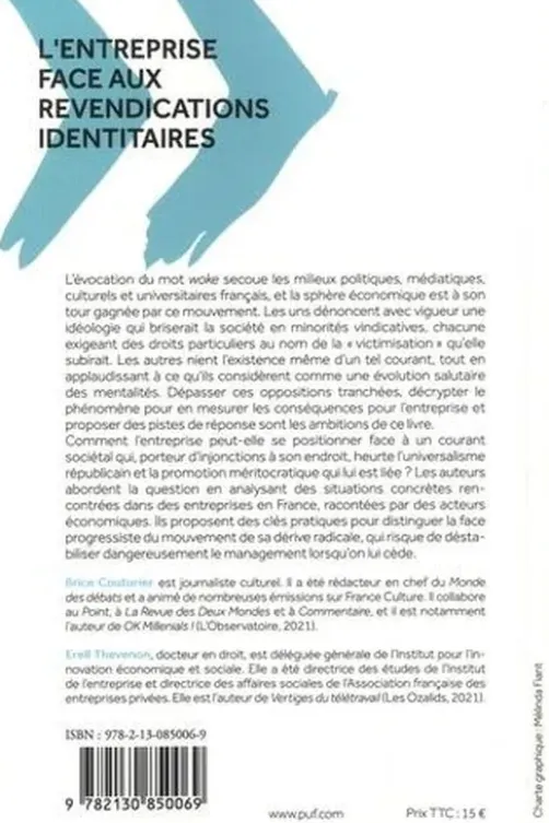 L'entreprise face aux revendications identitaires. Des réponses au wokisme, Brice Couturier