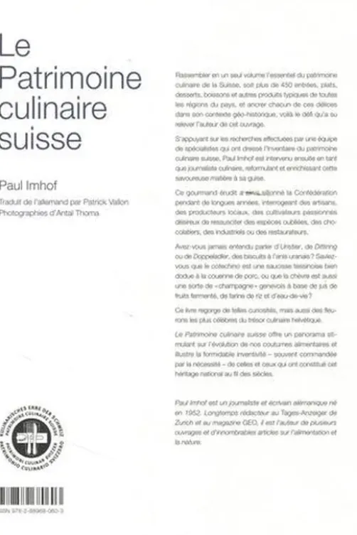 Le Patrimoine culinaire suisse, Paul Imhof