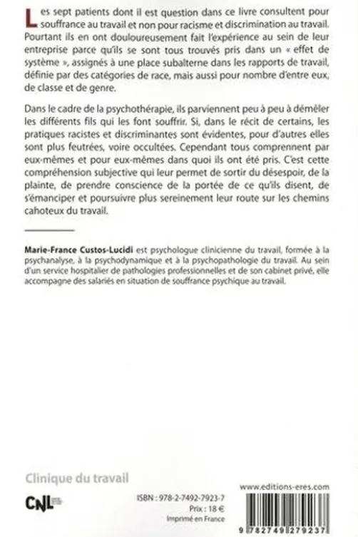 Le racisme ordinaire au travail, Marie-France Custos-Lucidi