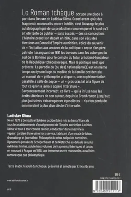 Le roman tchèque, Ladislav Klíma