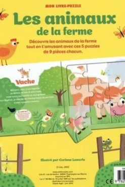 Les animaux de la ferme. 5 puzzles, 9 pièces, Corinne Lemerle