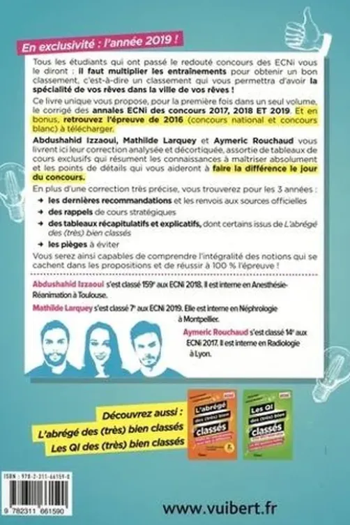 Les annales des (très) bien classés ECNi 2017-2018-2019. Les 54 dossiers corrigée, commentés et analysés, 2e édition, Abdushahid Izzaoui