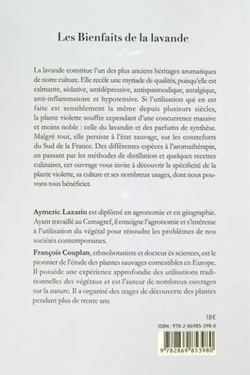 Les bienfaits de la lavande. Redécouvrez un héritage aromatique millénaire, François Couplan