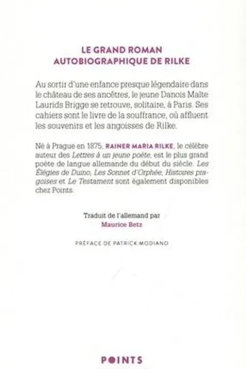 Les cahiers de Malte Laurids Brigge, Rainer Maria Rilke