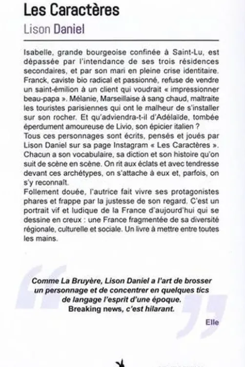 Les caractères, Lison Daniel