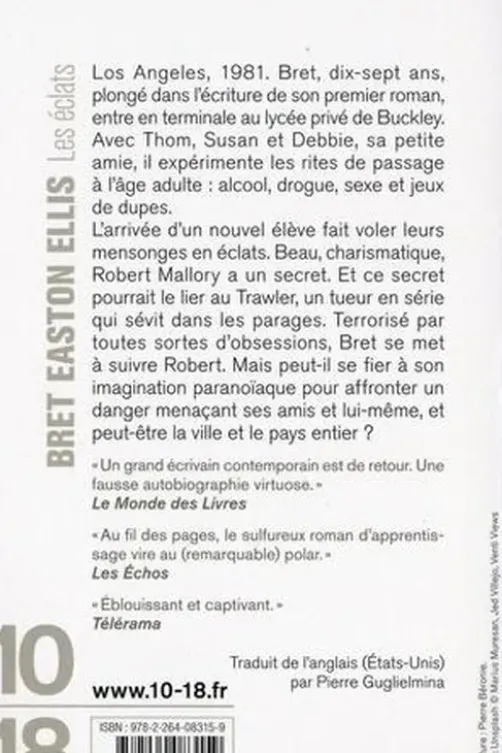 Les éclats, Bret Easton Ellis