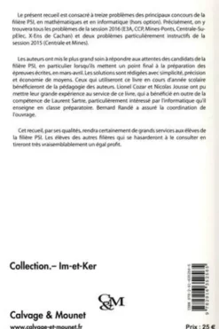 Les clefs pour l'écrit de mathématiques et d'informatique filière PSI 2015-2016, Lionel Cozar