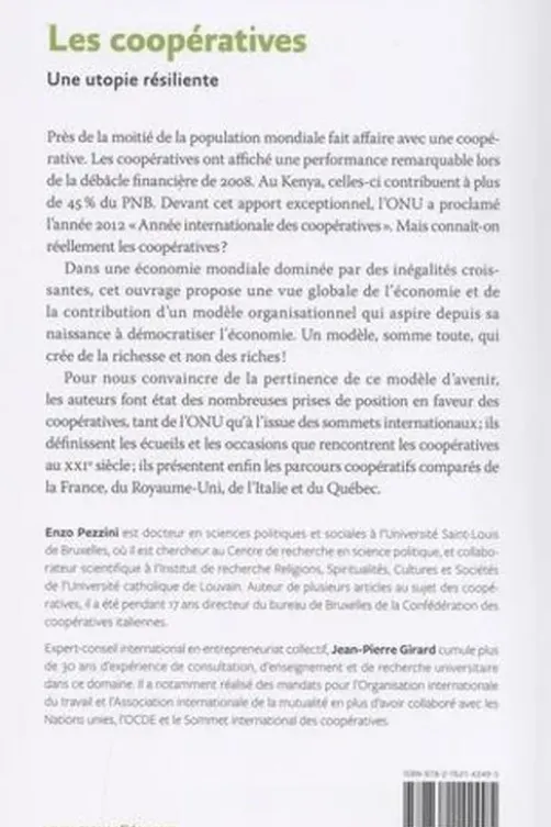 Les coopératives. Une utopie résiliente, Enzo Pezzini