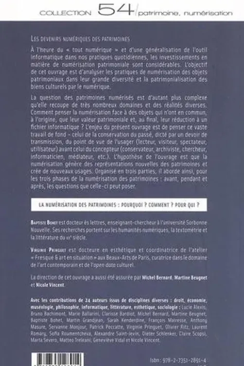 Les devenirs numériques des patrimoines, Baptiste Bohet