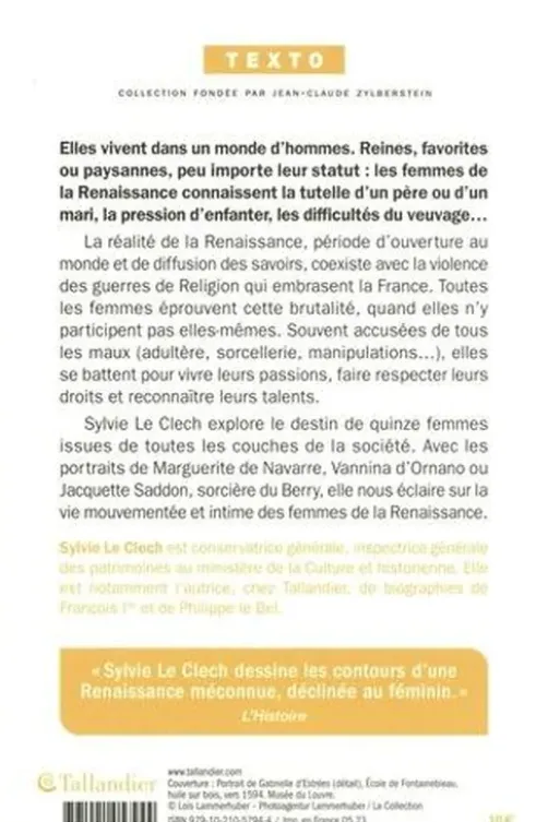 Les femmes de la Renaissance. Elles ont lutté pour leur liberté, Sylvie Le Clech