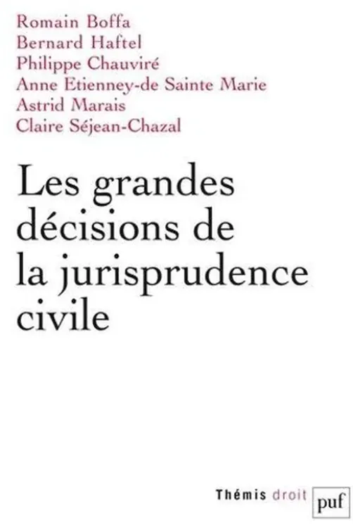 Les grandes décisions de la jurisprudence civile, Romain Boffa