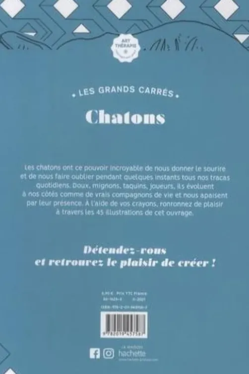 Les grands carrés Chatons. 45 coloriages anti-stress, Gaëlle Junius
