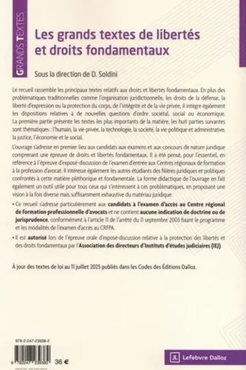 Les grands textes de libertés et droits fondamentaux. 10e édition, David Soldini