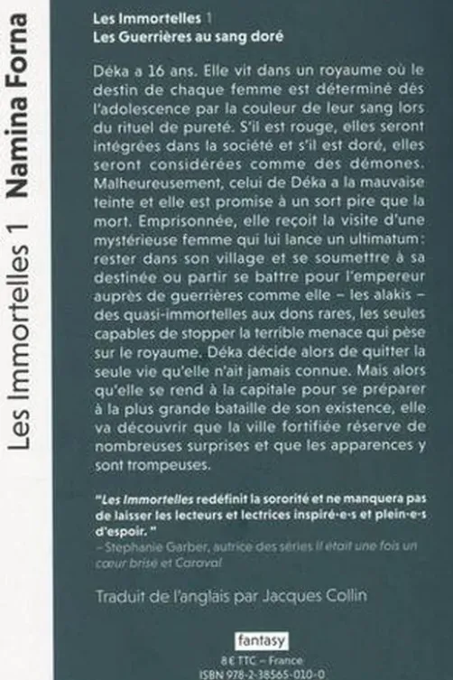 Les Immortelles Tome 1 : Les guerrières au sang doré, Namina Forna