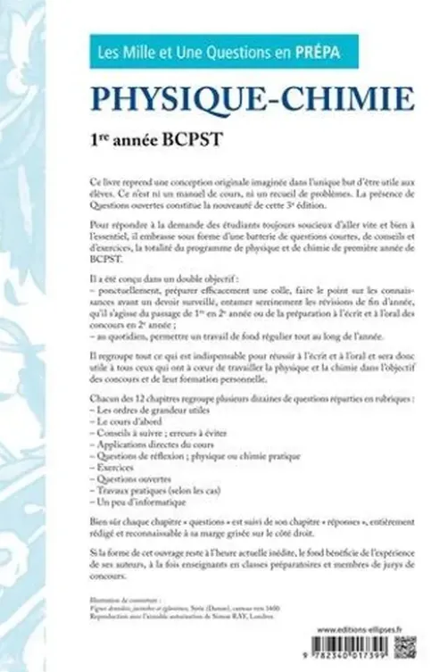Les Mille et Une questions de la physique-chimie en prépa 1re année BCPST. 3e édition, Lionel Uhl