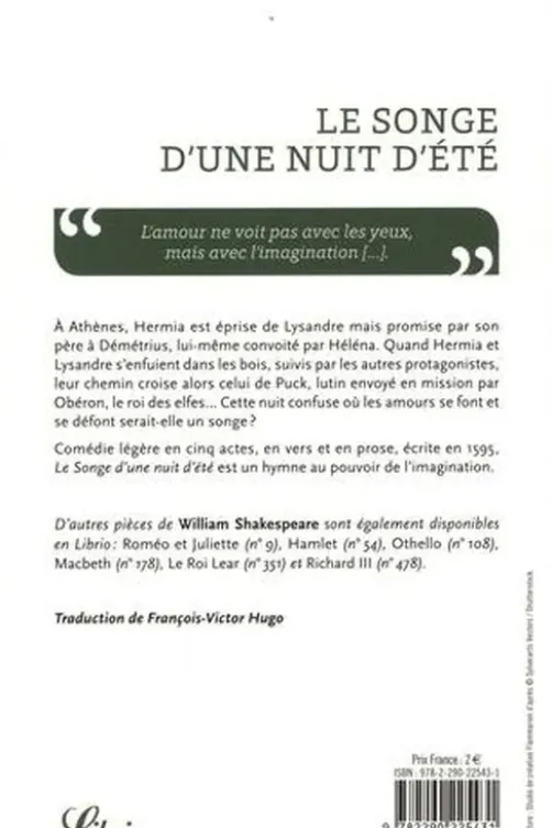 Le Songe d'une nuit d'été, William Shakespeare