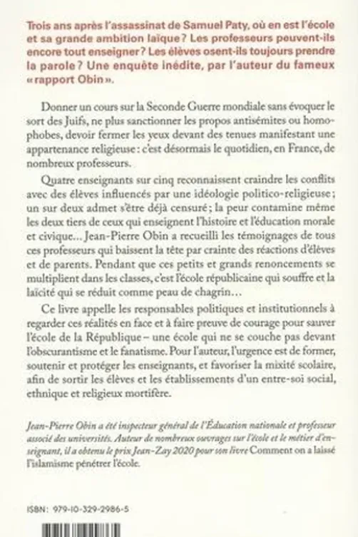 Les profs ont peur, Jean-Pierre Obin