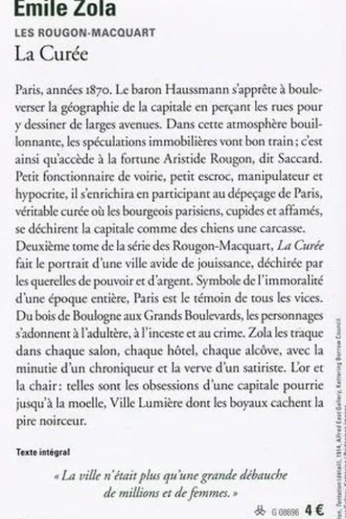 Les Rougon-Macquart Tome 2 : La Curée, Emile Zola
