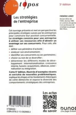 Les stratégies de l'entreprise. 5e édition, Frédéric Leroy