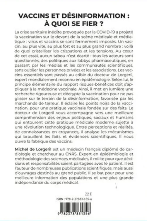 Les vaccins à l'ère de la Covid-19. Vigilance, confiance ou compromis ?, Michel de Lorgeril