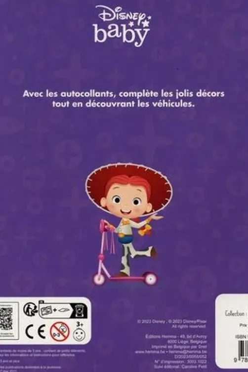 Les véhicules. Complète les scènes avec de grands stickers !, Disney Baby
