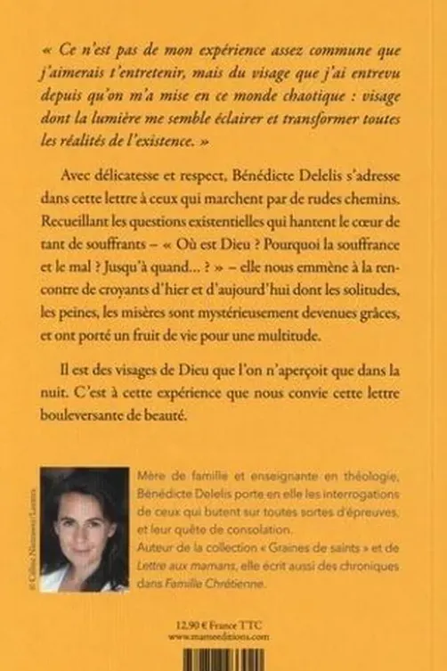 Lettre à ceux qui attendent la consolation, Bénédicte Delelis
