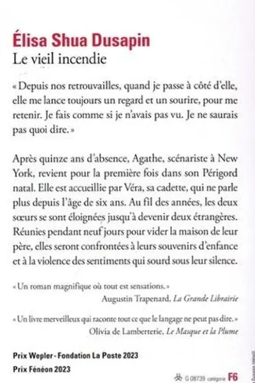 Le vieil incendie, Elisa Shua Dusapin