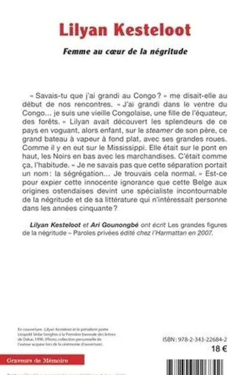Lilyan Kesteloot. Femme au coeur de la négritude, Ari Gounongbé