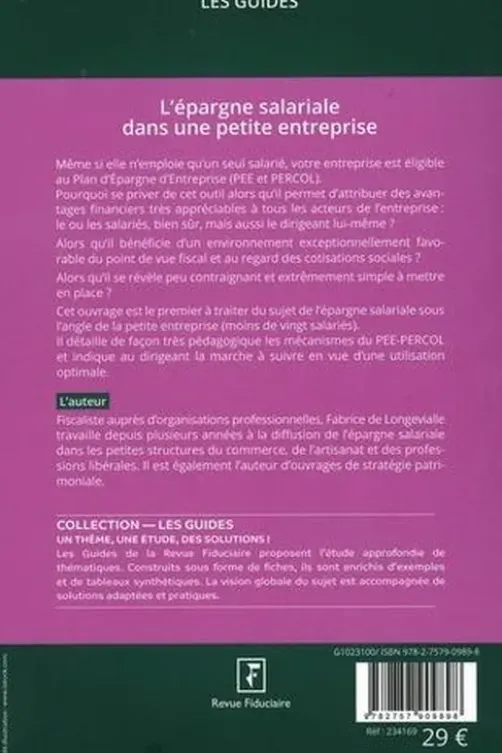 L'épargne salariale dans une petite entreprise. Edition 2023, Fabrice de Longevialle