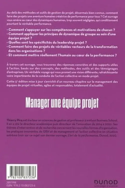 Manager une équipe projet. L'humain au coeur de la performance, 5e édition, Thierry Picq