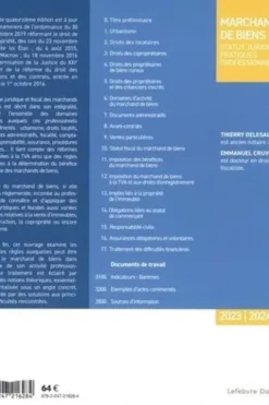 Marchand de biens. Statut juridique, pratiques professionnelles, Edition 2023-2024, Thierry Delesalle