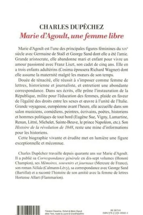 Marie d'Agoult, une femme libre, Charles François Dupechez