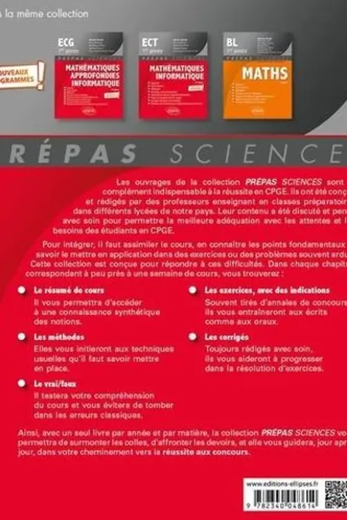 Mathématiques appliquées, informatique prépas ECG 1re année. 4e édition, Sylvain Rondy