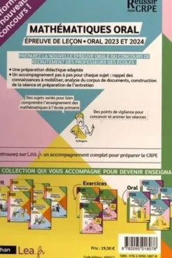 Mathématiques. Epreuve de leçon, Edition 2023-2024, Daniel Motteau