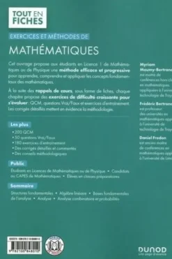 Mathématiques licence 1. Exercices et méthodes, 2e édition, Myriam Maumy-Bertrand