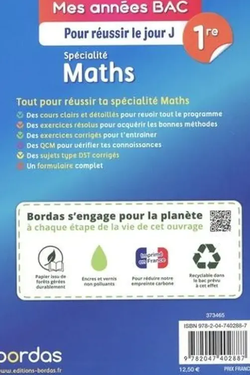 Mathématiques 1re Spécialité Maths. Pour réussir le jour J, Edition 2024, Fabien Aoustin