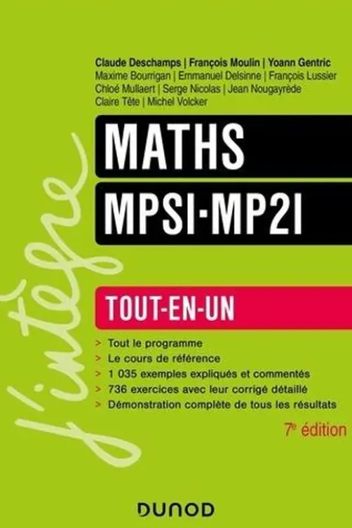 Maths MPSI-MP2I. 7e édition, Claude Deschamps