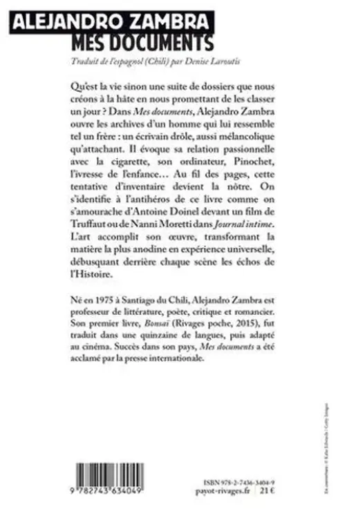 Mes documents, Alejandro Zambra