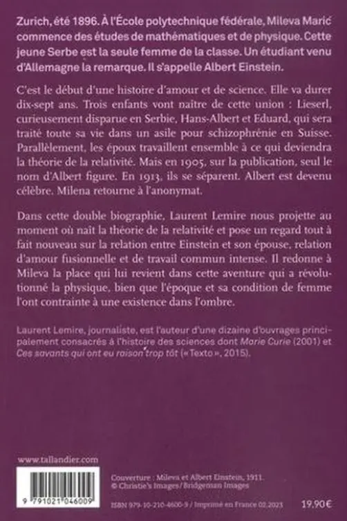 Mileva et Albert Einstein. Les secrets d'un couple, Laurent Lemire
