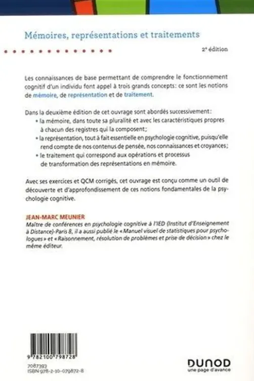Mémoires, représentations et traitements. 2e édition, Jean-Marc Meunier