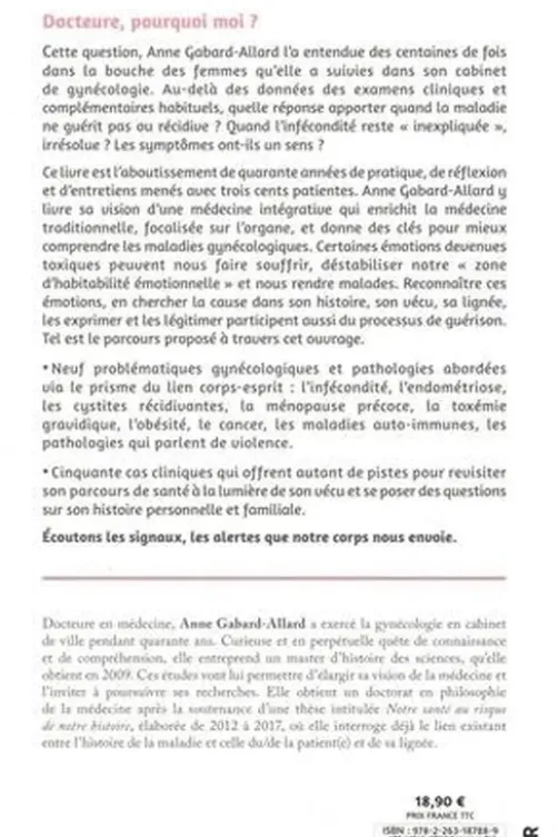 Mon corps raconte mon histoire. Une approche corps-esprit pour mieux comprendre les maladies féminines, Anne Gabard-Allard
