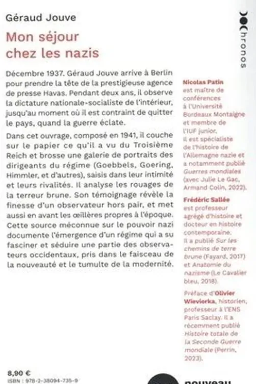 Mon séjour chez les nazis, Géraud Jouve