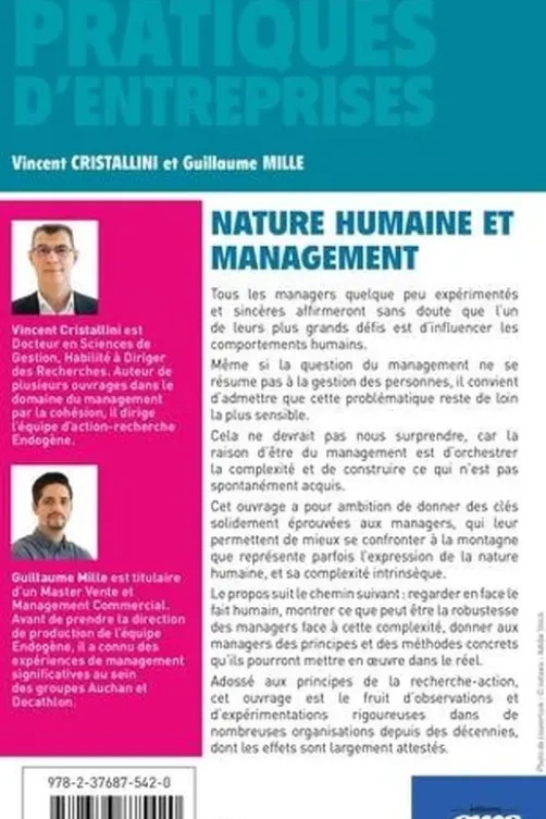 Nature humaine et management. Rôles et postures fondamentaux du manager, Vincent Cristallini