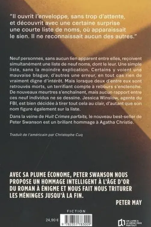 Neuf vies, Peter Swanson
