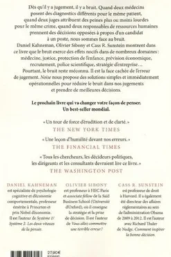 Noise. Pourquoi nous faisons des erreurs de jugement et comment les éviter, Daniel Kahneman