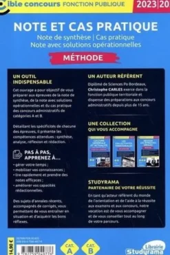 Note et cas pratique. Note de synthèse, cas pratique, note avec solutions opérationnelles, Edition 2023-2024, Christophe Carles