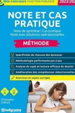 Note et cas pratique. Note de synthèse, cas pratique, note avec solutions opérationnelles, Edition 2023-2024, Christophe Carles