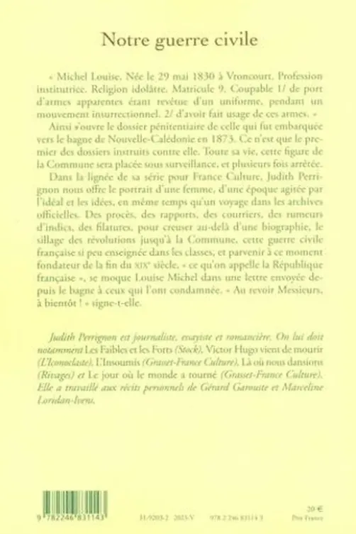 Notre guerre civile, Judith Perrignon